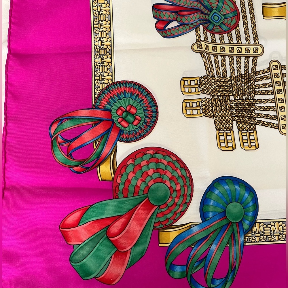 HERMES Les Rubans Du Cheval Silk Scarf by Joachim Metz Rare EUC 1988--93 - Picture 11 of 17
